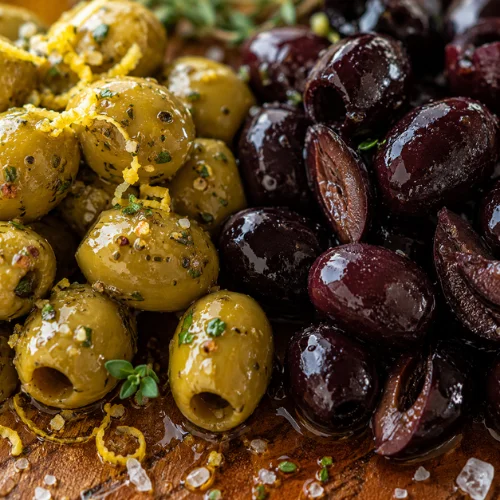 Which is healthier green olives or black olives comparison with balanced diet concept