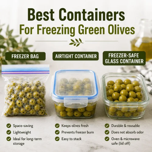 Best freezer containers for green olives including bags and airtight boxes