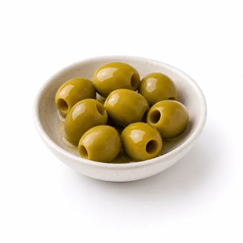 5 to 10 green olives in small bowl